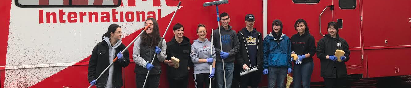 Students volunteering at home for missions week