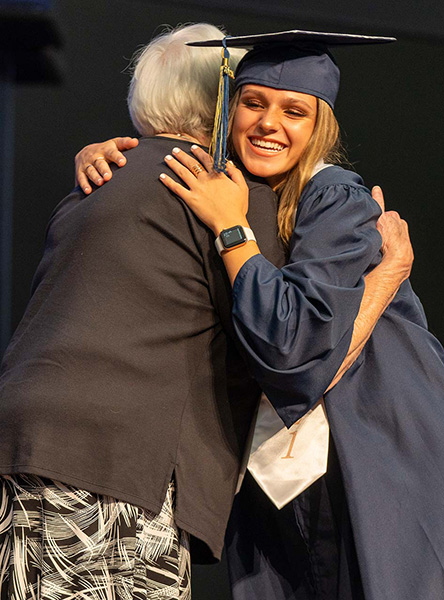 female student graduating