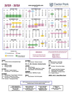 Academic Calendars - Cedar Park Christian Schools - Simply the Best